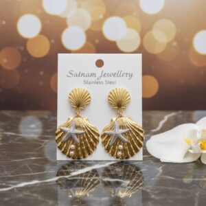 Ocean Pearl Starfish Earrings