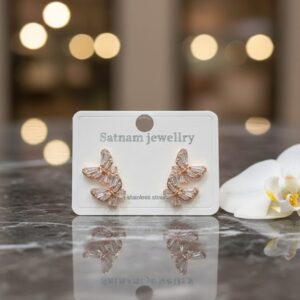 Rosegold Butterfly Sparkle Earrings