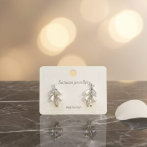 Pearl Crystal Leafshine Earrings