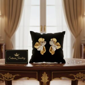 Royal Bloom Dual‑Tone Earrings