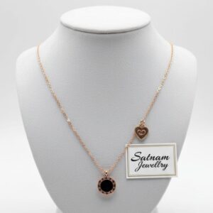 Dual Charm Black & Rose Gold Stainless Steel Necklace