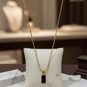 Regal Noir Gold Pendant Necklace