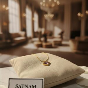 Royal Violet Square Pendant Necklace